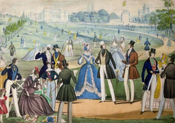 Blick auf St. James vom Green Park, London von Benjamin Read, ca. 1838